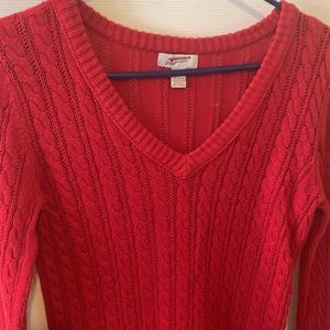 Arizona Red V neck medium knit sweater